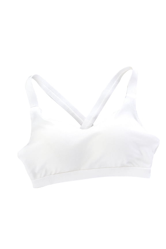 Ribbed Tank Tops Sports Bra Everyday Bra Cross Back Yoga Activewear Bralette Underwear Push Up Comfort Bra Teens Workout Breathable Wireless Tank Tops S