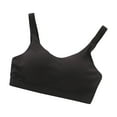 thumbnail image 1 of ATOYSOY Ribbed Tank Tops Sports Bra Everyday Bra Yoga Activewear Solid Color Underwear Push Up Bralette Teens Comfort Bra Breathable Workout Wireless Tank Tops Black L, 1 of 6