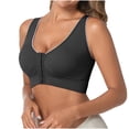 thumbnail image 1 of ATOYSOY Running Sports Bras for Women Soft Ladies Plus Size Push Up Front Close Bra Support Wide Side Panels Smooth Lift Coverage​​ Breathable Comfortable for Yoga and Pilates (Black,M), 1 of 8