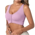 thumbnail image 1 of ATOYSOY Running Sports Bras for Women Soft Ladies Plus Size Push Up Front Close Bra Support Wide Side Panels Smooth Lift Coverage​​ Breathable Comfortable for Yoga and Pilates (Purple,S), 1 of 8