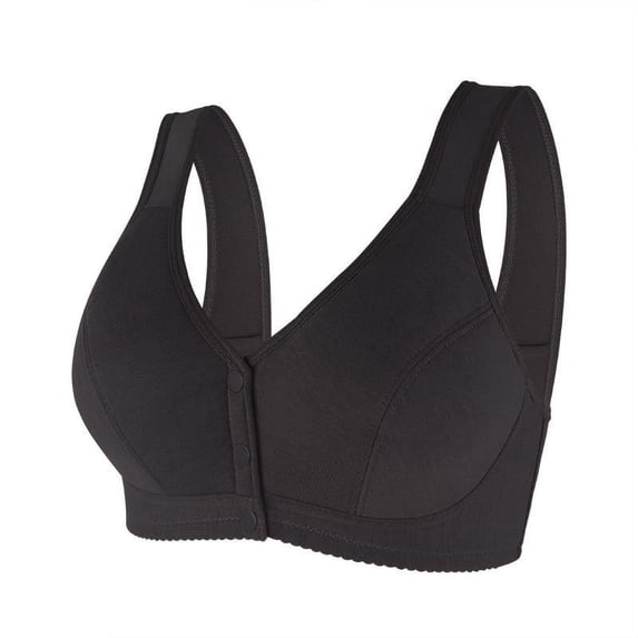 ATOYSOY Seamless Bras for Women Ladies Soft Push Up Front Closure No Underwire Gathering Bra Comfortable Breathable for All Day Wear (Black,S)