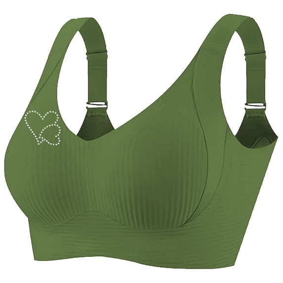 ATOYSOY Seamless Bras for Women Lifting Push Up Breathable Supportive Bra Plus Size Everyday Bralettes Underwear (Green,3XL)