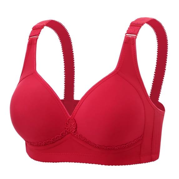 ATOYSOY Seamless Bras for Women Wireless Push Up Lifting Bralettes Fashion Straps Comfortable Everyday Underwear (Red,3XL)