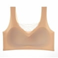 thumbnail image 1 of ATOYSOY Sports Bra Wireless Lightly Running Yoga Breathable Push Up Underwear Solid Color Everyday Bra Smoothing Comfort Bra Lace Splicing Fitness Workout Seamless Clearance Beige, 1 of 9