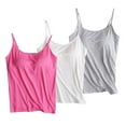 thumbnail image 1 of ATOYSOY Sports Bra for Women 3 Pack, Athletic Tops Padded Camisoles Gym Activewear Everyday Bra Multi Pack Slim Basic Tank Tops Wirefree Clearance Underwear Workout Bra Push Up Pink S, 1 of 8