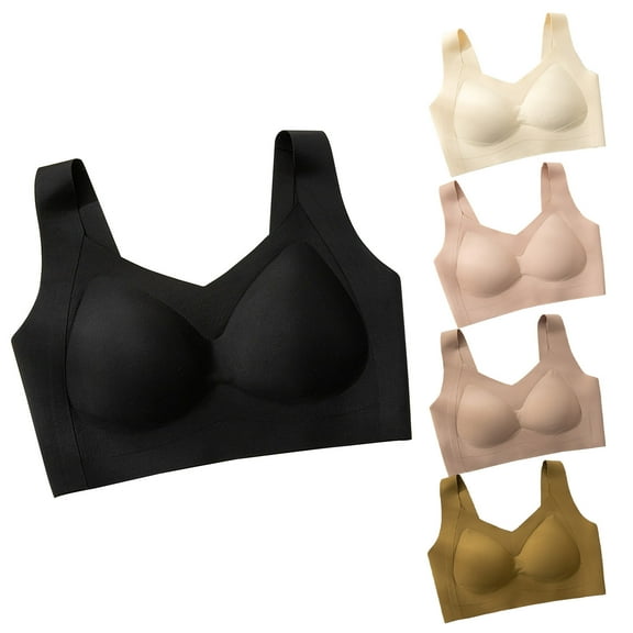 ATOYSOY Sports Bra for Women Plus Size, Athletic Tops Gym Activewear Everyday Bra Seamless Bralette Solid Color Underwear Push Up Comfort Bra Workout Breathable Green L