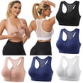 thumbnail image 1 of ATOYSOY Sports Bras For Women Mesh Racerback Sports Bra Comfortable Wireless Front Zipper Bra Solid Color For Gym Workout And High Support Activities, 1 of 4