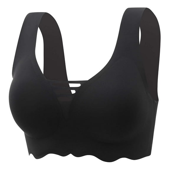 ATOYSOY Sports Everyday Bra Breathable Push Up Underwear Seamless Workout Running Gym Yoga Girls Teens Smoothing Comfy Bra Black