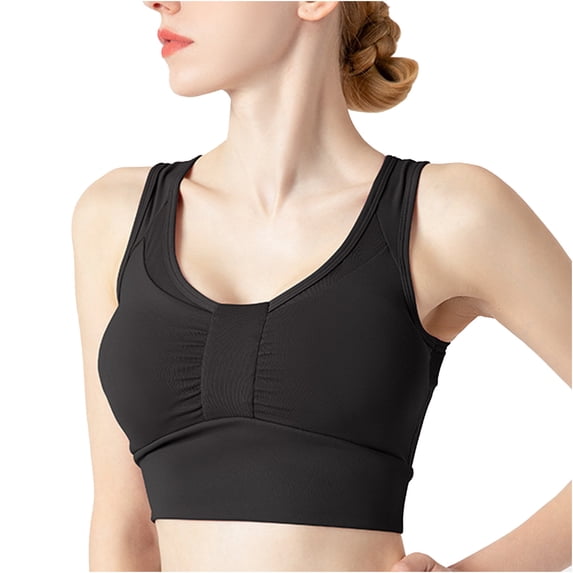 ATOYSOY Sports Everyday Bra Mesh Camisoles Breathable Push Up Underwear Workout Running Gym Yoga Girls Teens Crop Tops Smoothing Comfort Bra Black