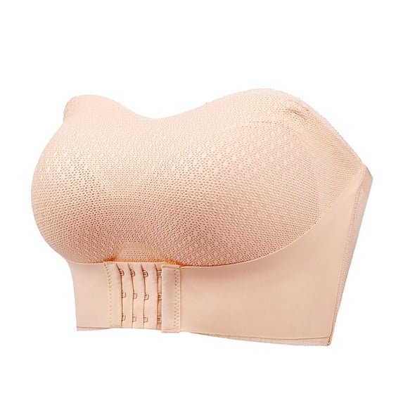 ATOYSOY Strapless Bandeau Bras For Women With Breathable Mesh Holes Solid Color Back Closure Detail Supportive Comfortable Fitted Bra For Off Shoulder Tops And Everyday Wear