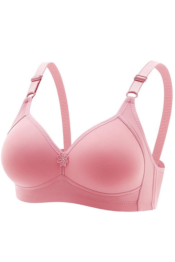 Strapless Push Up Bras for Women Ladies Seamless No Underwire Bras Adjustable Straps Soft Push Up Wireless Comfortable Breathable Fashion Lounge Wear (Pink,XXL)