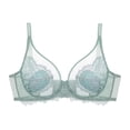 thumbnail image 1 of ATOYSOY Strapless Push Up Bras for Women Comfortable Breathable Ladies Soft Lace Unlined Bra See-Through Bralette Lounge Wear (Mint Green,M), 1 of 5