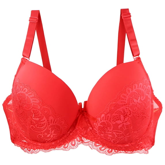 ATOYSOY Strapless Push Up Bras for Women Soft Breathable Ladies Push Up Wireless No Underwire Gathering Bra Comfortable Comfort Fit (Red,XXL)