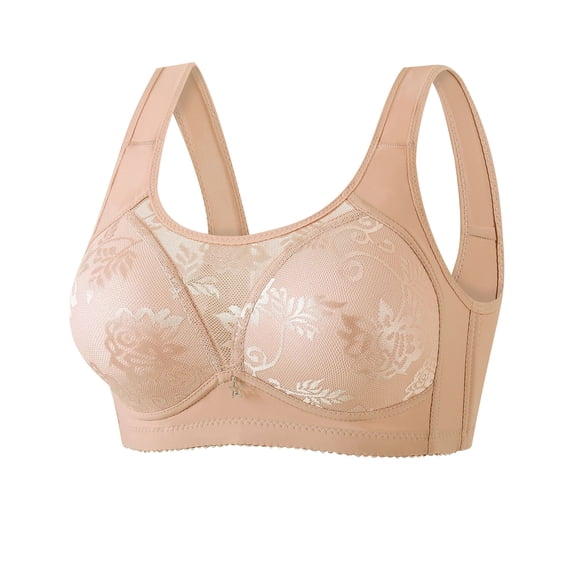 ATOYSOY Support Bras for Women Ladies Push Up Full Support No Underwire Lifting Gathered Bra Comfortable Soft Breathable for Style and Support (Beige,S)