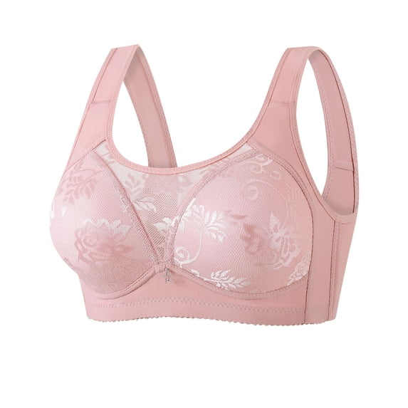 ATOYSOY Support Bras for Women Ladies Push Up Full Support No Underwire Lifting Gathered Bra Comfortable Soft Breathable for Style and Support (Pink,XXL)