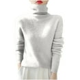 thumbnail image 1 of ATOYSOY Sweaters for Women Winter fall Knit Long Sleeve Tops Slim Turtleneck Sweaters Tops high neck Pullover White XXL, 1 of 3