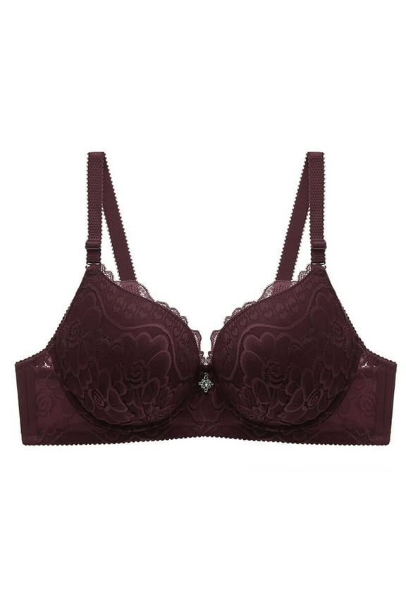 T-Shirt Bras for Women Comfortable Underwear Gathered Thin Bra Without Steel Ring Bra (Coffee,48)