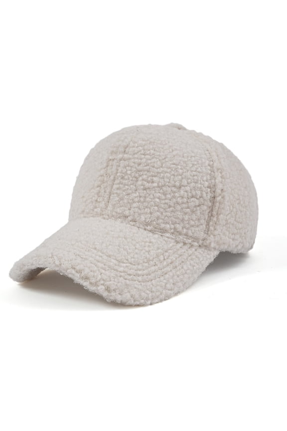 Warm Hip Hop Cap Hats for Women Fall Winter Fleece Baseball Cap for Women Solid Color Soft (White,Free Size)