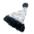thumbnail image 1 of ATOYSOY Winter Christmas Hat Comfortable Santa Hat Cute Print Warm Winter Xmas Santa Hat Holiday Party (Black,Free Size), 1 of 1