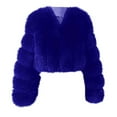 thumbnail image 1 of ATOYSOY Winter Coats for Women Warm Thick Fauxfluffy Cropped Jackets Fashion Open Front Long Sleeve Cardigans Wedding Guest Winter Blue XXL, 1 of 4