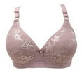 thumbnail image 1 of ATOYSOY Wireless Bra for Women , Thin Lightly Everyday Bra Embroidered Floral Wirefree Clearance Bralette Solid Color Underwear Push Up Comfort Bra Breathable Workout Pink S, 1 of 2