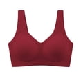 thumbnail image 1 of ATOYSOY Wireless Bralette Bras for Women Seamless and Wireless with Wide Comfy Straps Everyday Underwear (Wine,L), 1 of 9