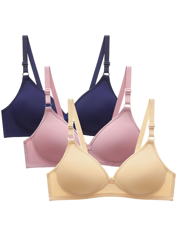 ATOYSOY Wireless Bras for Woman 3 Pack Bras for Teen Girls, Push Up Bralette Juniors Sports Bras Multi Pack ,Athletic Tops Teenager Underwear Small Bras Brasieres