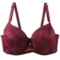 thumbnail image 1 of ATOYSOY Wireless Bras for Women Breathable Ladies Lace Underwire Adjustable Comfort Push Up Lifting Supportive Bralettes Soft Everyday Essential (Red,XXL), 1 of 3