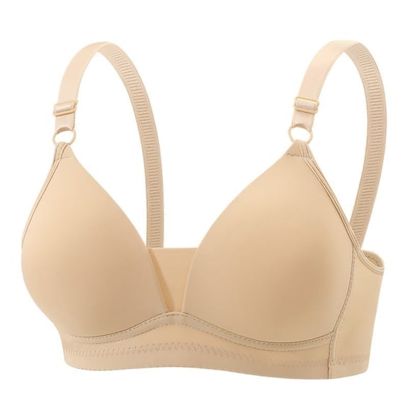 ATOYSOY Wireless Bras for Women Plus Size Push Up Bras Lift-Up Support Comfort Adjustable Straps Everyday Bra (Beige,US(38))