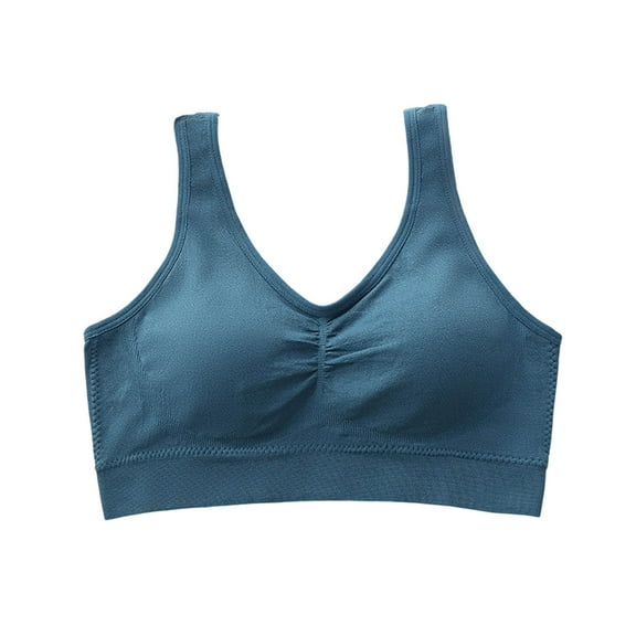 ATOYSOY Wireless Bras for Women Solif Comfy No Underwire Push Up Supportive Bra Everyday Underwear (Blue,Free Size)