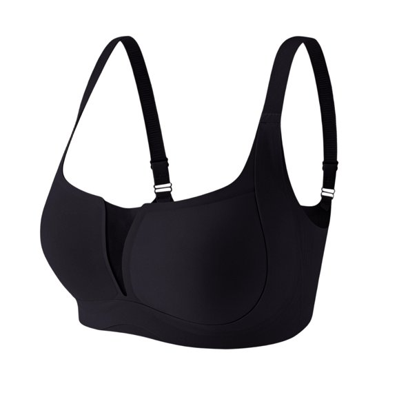 ATOYSOY Wireless Seamless Bra For Large Breasts Deep U Cutout Wide Adjustable Strap Full Bust Support Comfortable No Underwire Shaped Bra Solid Color Daily Dress Wear