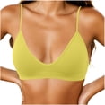 thumbnail image 1 of ATOYSOY Wireless Seamless Bralette For Women Super Thin Adjustable Strap Plain Solid V Shape Cup V Neck Thin Minimal Soft Support Bra No Underwire Solid Color Sleep Daily Wear, 1 of 5