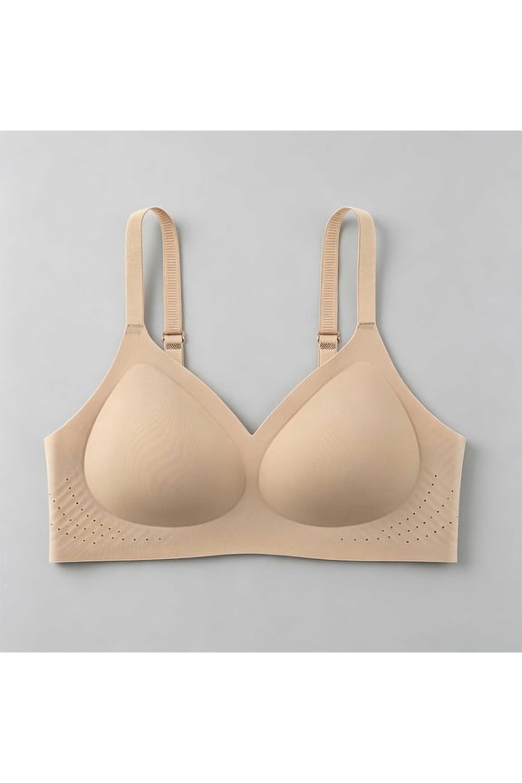 Wireless Women Bras Comfortable Seamless Delta Cup Bra No Underwire Adjustable Straps Solid Color For Everyday Wear And Light Activities
