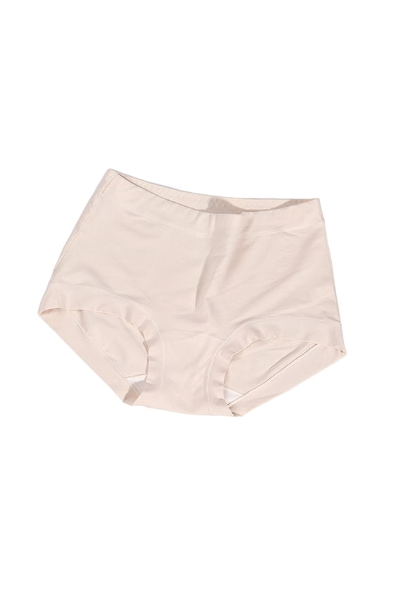 Women Cotton Briefs Ruffle Leg Openings Wide Waistband Stretch Soft Solid Color Daily Wear