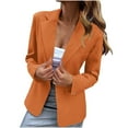thumbnail image 1 of ATOYSOY Women Open Front Blazers Long Sleeve Casual Office Slim Buttonless Suit Jacket with Pockets Orange XL, 1 of 4