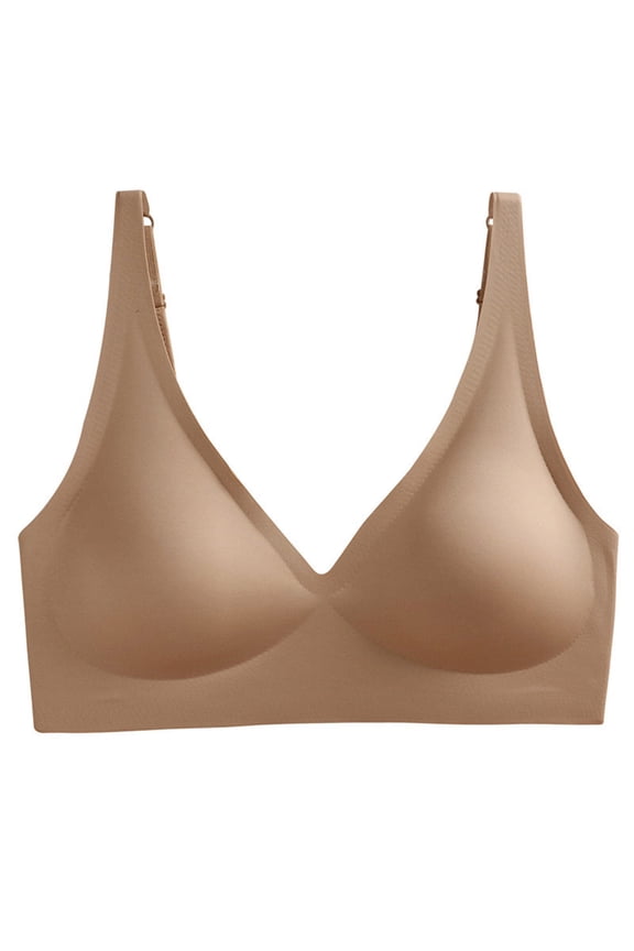 Women Seamless Bras Spaghetti Strap Bralette Push Up Sport Bras Womens Comfort Padded Bra Workout Yoga (Coffee,XXXL)