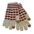thumbnail image 1 of ATOYSOY Women Winter Knit Gloves Thermal Warm Heart Printed Gloves Cold Weather Fleece Warm Trendy Glove (Beige,Free Size), 1 of 1
