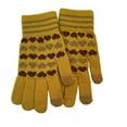 thumbnail image 1 of ATOYSOY Women Winter Knit Gloves Thermal Warm Heart Printed Gloves Cold Weather Fleece Warm Trendy Glove (Yellow,Free Size), 1 of 1
