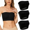 thumbnail image 1 of ATOYSOY Women's 3 Pack Invisible Tube Tops Bra Everyday Bra Strapless Seamless Evening Wedding Beach Wirefree Bralette Underwear Breathable Push Up Comfort Bra Black L, 1 of 10