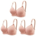 thumbnail image 1 of ATOYSOY Women's 3 Pack Plus Size Everyday Bra Wirefree Breathable Push Up Comfort Bra Solid Color Underwear Workout Bralette Teens Pink XXL, 1 of 4