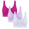 thumbnail image 1 of ATOYSOY Women's 3 Pack Seamless Comfortable Sports Bra Solid Color Seamless Workout Bras (Hot Pink,S), 1 of 8