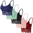 thumbnail image 1 of ATOYSOY Women's 5 Pack Lace Wireless Bralette Push Up Cami Bras Everyday Comfy Camisole Underwear (Navy,M), 1 of 1
