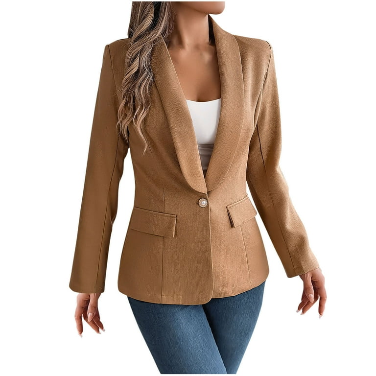 ATOYSOY Women's Business Attire Casual Chiffon Blazer Suit