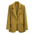 thumbnail image 1 of ATOYSOY Women's Business Attire Casual Plus Size Blazer Suit with Pockets Versatile Lapel Open Front Jacket Long Sleeve Button Front Cardigan Trendy Solid Work Office Coat Yellow M, 1 of 3