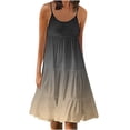 thumbnail image 1 of ATOYSOY Women's Casual Relaxed Spaghetti Strap Nighdress Knee Length A Line Dress Flowy Gradient Sleeveless Tiered Scoop Neck Summer Saving Beach Sundress for Girls Black L, 1 of 5