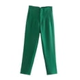 thumbnail image 1 of ATOYSOY Women's Casual Work Business Dress Pants Flat Front Pant Suit for Ladies Sweatpants Fashion Relaxed Dress Pants High Waist Straight Leg Trousers Green S, 1 of 2