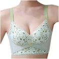 thumbnail image 1 of ATOYSOY Women's Everyday Bra Lace Splicing Floral Graphic Small Cup Wirefree Teens Bralette Underwear Workout Comfort Bra Breathable Push Up Clearance Green XL, 1 of 5