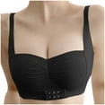 thumbnail image 1 of ATOYSOY Women's Everyday Bra Seamless Ruched Front Closure Small Cup Wirefree Underwear Push Up Bralette Teens Workout Breathable Comfort Bra Black S, 1 of 6