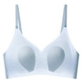 thumbnail image 1 of ATOYSOY Women's Everyday Bra Seamless Slim Basic Small Cup Wirefree Breathable Push Up Bralette Teens Workout Comfort Bra Underwear Blue S, 1 of 5