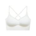 thumbnail image 1 of ATOYSOY Women's Everyday Bra Seamless Wirefree Comfort Bra Bralette Solid Color Underwear Teens Workout Breathable Push Up White L, 1 of 10